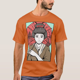 Camiseta Geisha tradicional japonesa Kimono Japão Otaku Kaw