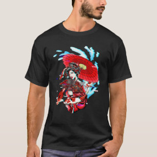 Camiseta Geisha Vaporwave Japonês Koi Fish Carp Geiko Aest