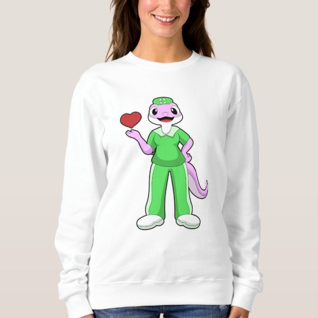 Camiseta Geko como enfermeira com coração (Frente)
