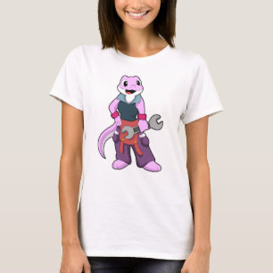 Camiseta Geko como mecânico com chave inglesa