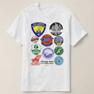Camiseta Gelado e Roller Rinks da Área de Chicago.