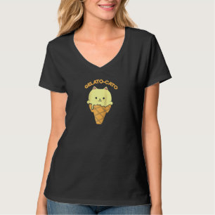 Camiseta Gelato Cato Funny Cute Cat Hilariante Texto Ice Cr