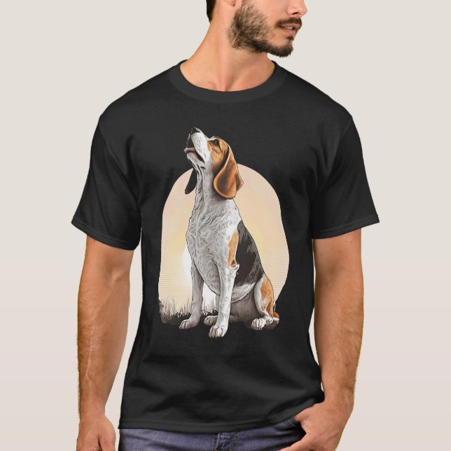 Camiseta Geleia Bonita na Lua Beagle Mãe (Frente)
