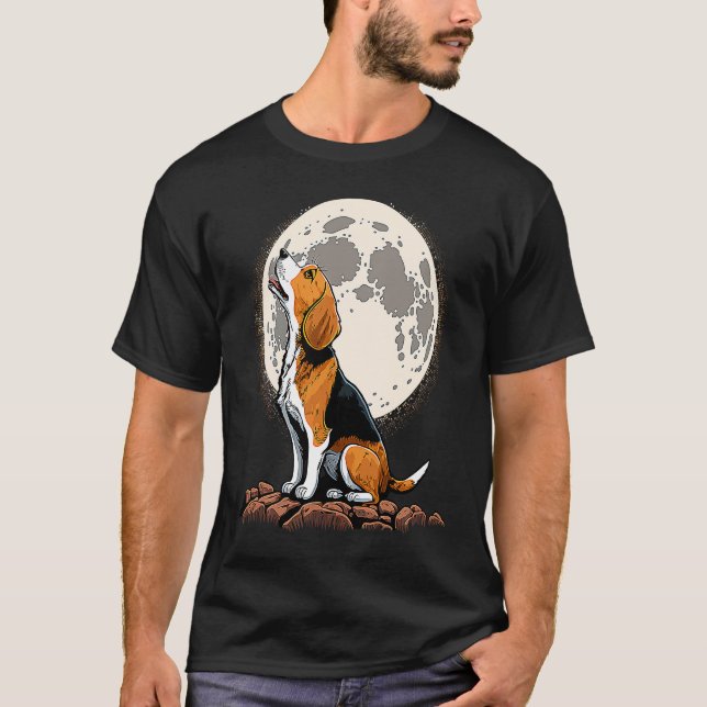 Camiseta Geleia Bonita na Lua Beagle Mãe (Frente)