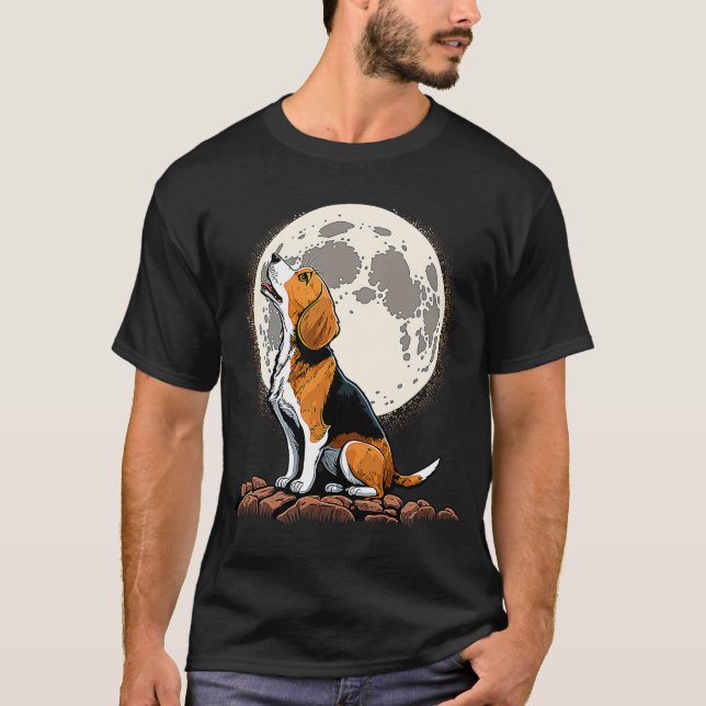 Camiseta Geleia Bonita na Lua Beagle Mãe (Frente)