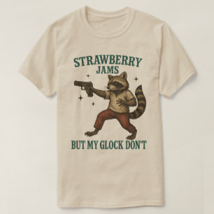 Camiseta Geleias de Morango Mas Minha Glock Não  guaxinim  