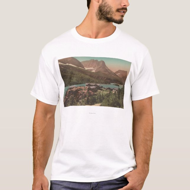 Camiseta Geleira, TA - vista dos chalés & St. Marys do lago (Frente)