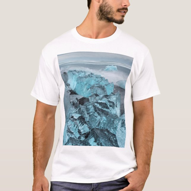Camiseta Gelo azul na praia, Islândia (Frente)