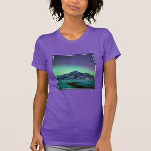 Camiseta Gelo e neve Aurora Borealis Via Látea Islândia