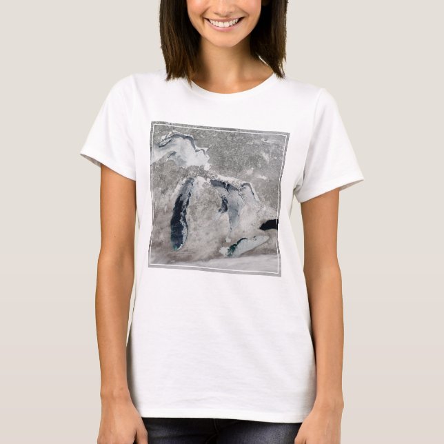 Camiseta Gelo Nos Lagos Excelentes, Estados Unidos. (Frente)