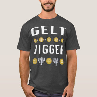 Camiseta Gelt Digger Hanukkah para mulheres de homens azuis