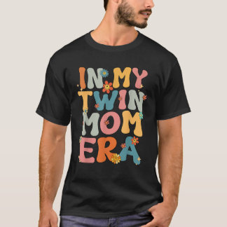 Camiseta Gêmea Negra Era Mãe Dia da Mãe Aniversário Casual
