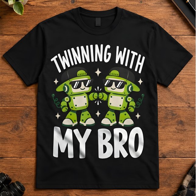 Camiseta Gêmeo Robô Gêmeo Combinando Com Meu Irmão Correspo (Criador carregado)