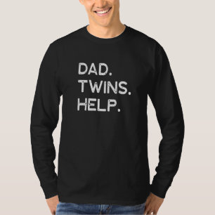 Camiseta Gêmeos 2 Duas Crianças Pai Dia de os pais Cansado