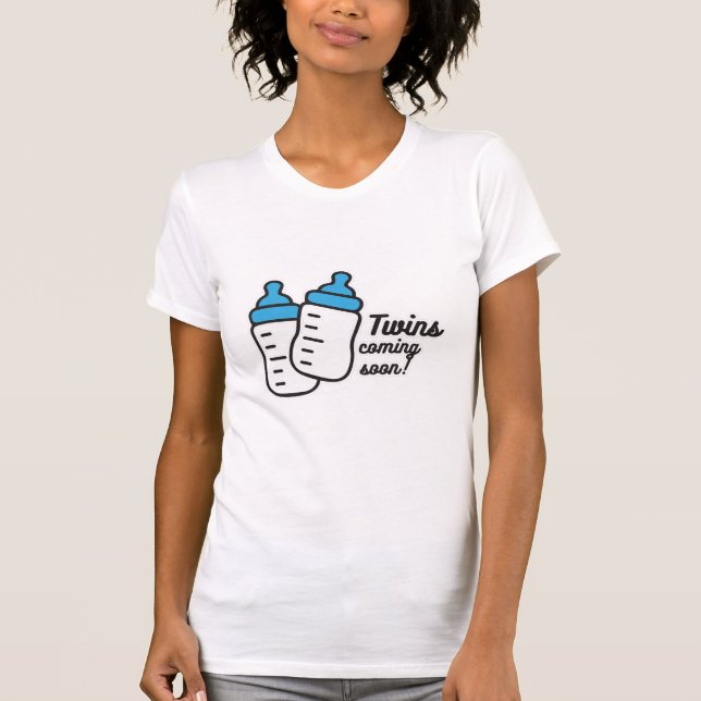 Camiseta Gêmeos bebês em breve (Frente)