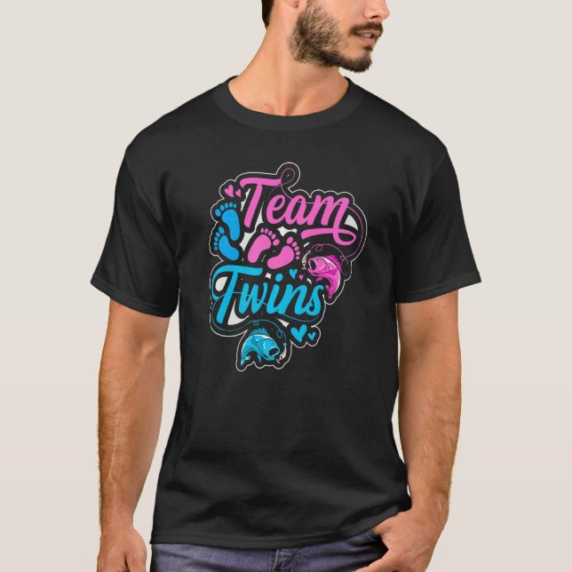 Camiseta Gêmeos de Equipe para Pesca (Frente)