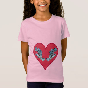 Camiseta Gêmeos de garoupa em um Coração Vermelho - Ilustra