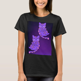 Camiseta Gêmeos de Kitten Roxo 2