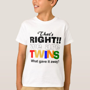 Camiseta Gêmeos doidos engraçados reagem à identidade