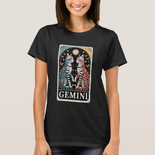 Camiseta Gêmeos Gatos Zodíaco Gêmeos Borboleta Estrelas Mag