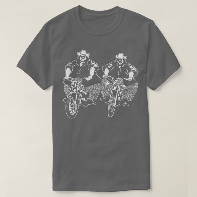Camiseta Gêmeos gordos em motociclos (Frente do Design)