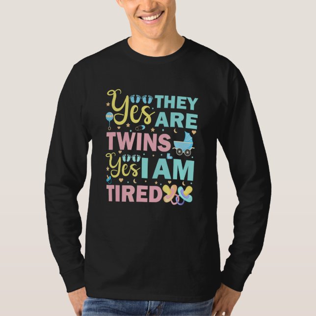 Camiseta Gêmeos Pais Gêmeos Mãe Pai Correspondendo (Frente)