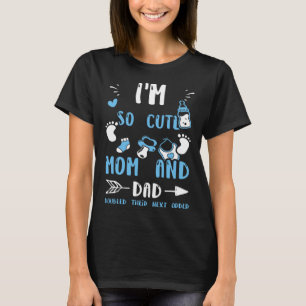 Camiseta Gêmeos que sou tão bonitinho, mãe e Pai dobraram s