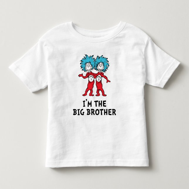 Camiseta Gêmeos Thing One e Thing Two do Dr. Seuss | Irmão  (Frente)
