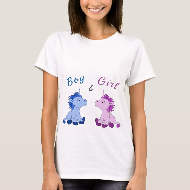 Camiseta Gêmeos Unicórn Boy e Girl (Frente)