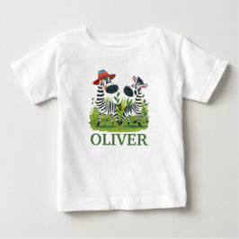 Camiseta Gêmeos Zebra no Nome Selvagem e Personalizado