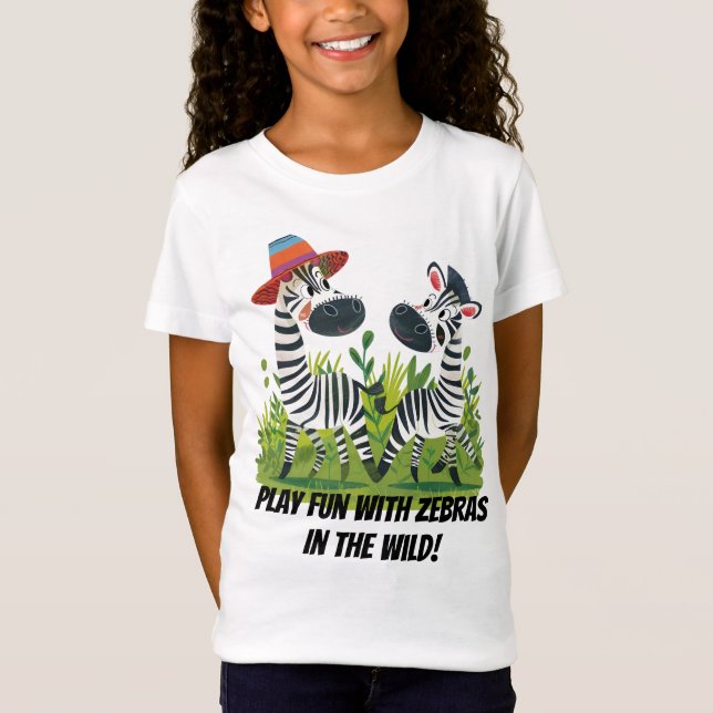 Camiseta Gêmeos Zebra no Nome Selvagem e Personalizado (Frente)
