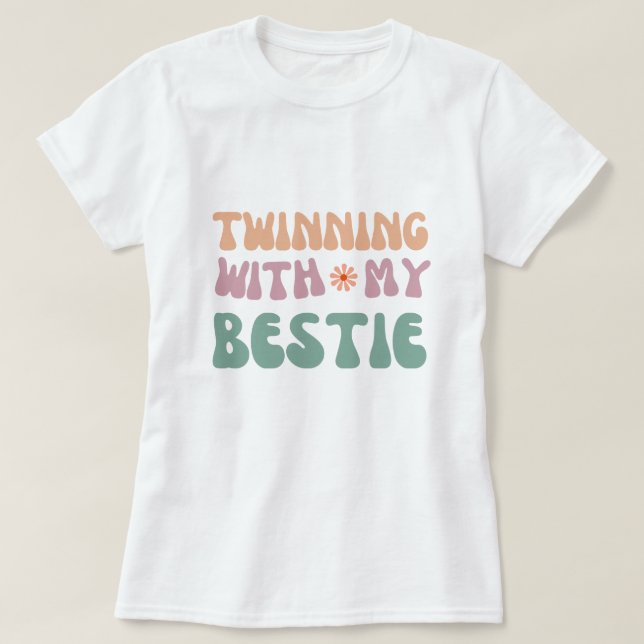 Camiseta Geminando com minha citação de amizade Bestie Groo (Frente do Design)