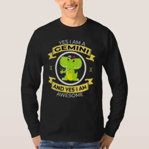 Camiseta Gemini Cute - Símbolo Zodíaco Astrologia T Rex Din