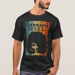 Camiseta Gemini Girl Afro Natural Hair Diva Negra Mulher Ne