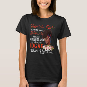 Camiseta Gemini Girl Antes De Me Julgar Aniversário Celebra