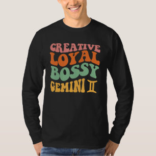 Camiseta Gemini Girl Zodiac Sinal Retro Hippie Creative Loy