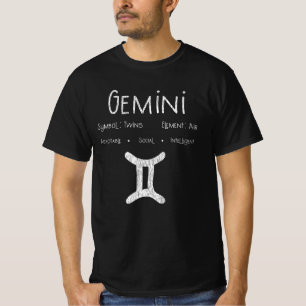 Camiseta Gemini Horoscope Astrology Star Sinal de Astrologi