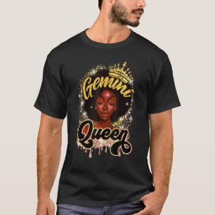 Camiseta Gemini Queen Black Queen Melanin Afro Women Birthd