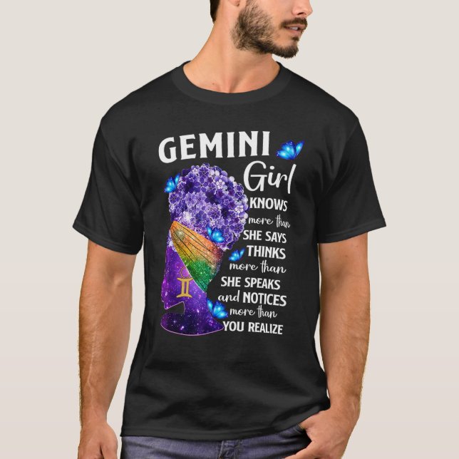 Camiseta Gemini Queen Sweet Como Aniversário De Doces Para  (Frente)