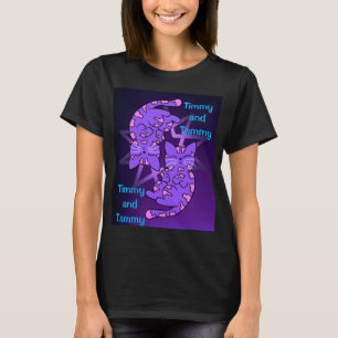 Camiseta Gemini Retro Neon Kittens Roxo Personalizável