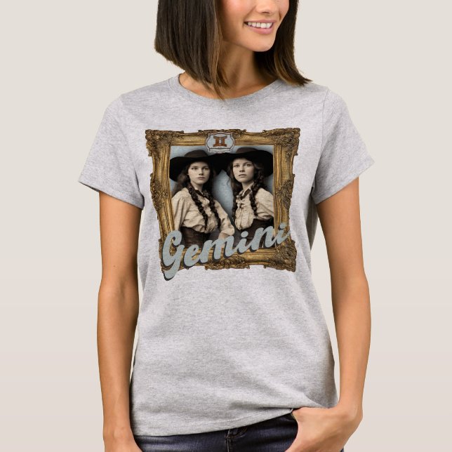 Camiseta Gemini - sinal de nascimento astrologico - gêmeos  (Frente)