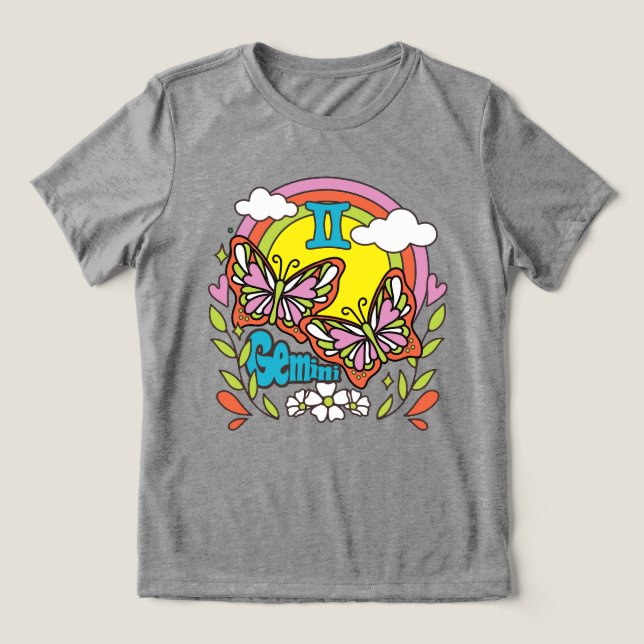 Camiseta Gemini - sinal de nascimento astrologico - gêmeos  (Design frontal)