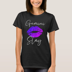 Camiseta Gemini Slay Lipstick Lábios Figurume Fantasma Awin