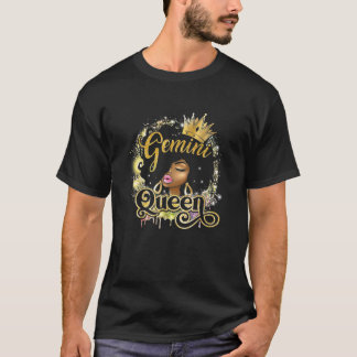 Camiseta Gemini Zodiac Black Girl - Rainha de aniversário -