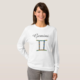 Camiseta Gemini Zodiac Horoscope Sinal Long Sleeve