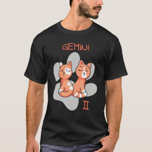 Camiseta Gemini Zodiac - Sinal de Gata - Astrologia Gatinho