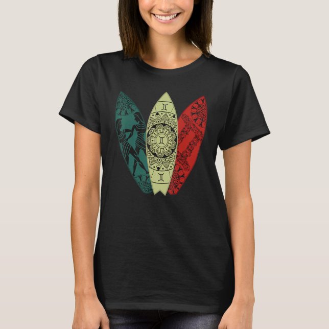 Camiseta Gemini Zodiac - Sinal de surfboard surfboard Horos (Frente)
