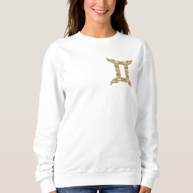 Camiseta Gemini Zodiac - Tribal Dourado (Frente)