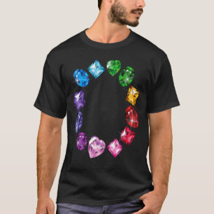 Camiseta Gemstone Circle Diversão Colorida Gemstones