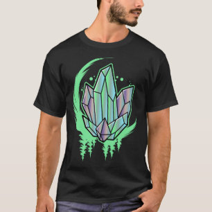 Camiseta Gemstone Crescent Moon Trees Verde